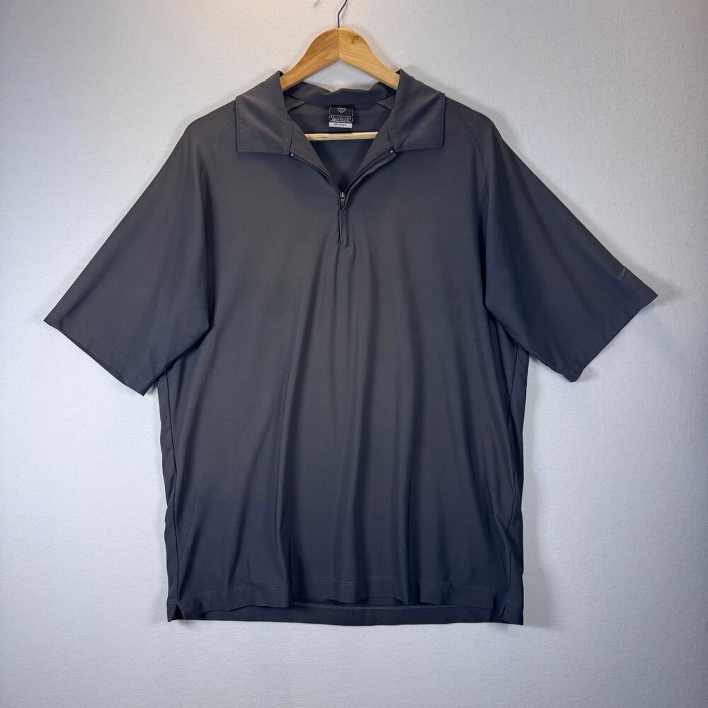 Nike Dri-FIT UV Polo Mens Large Gray 1/4 Zip Elbow Sleeve Golf Shirt